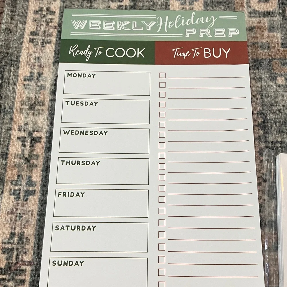 Holiday Weekly Planner and Recipe Card Set